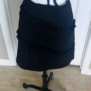 Black work skirt with ruffles